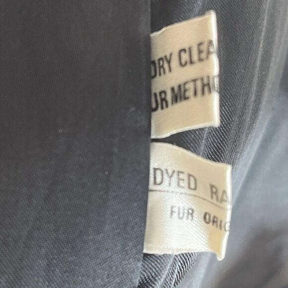 Vintage 1980s Dyed Black Rabbit Fur Jacket Women’s Size Medium - Picture 12 of 13